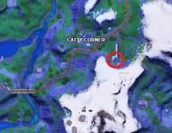 The TNTINA Vault's location near Catty Corner (Image via Epic Games)